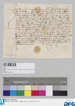 Lizentiat Johanns Gaesselt, Fiskalsubstitut, quittiert dem Kammergerichtsprokurator Johann Rechlinger anstatt der Stadt Nürnberg über 20 fl.