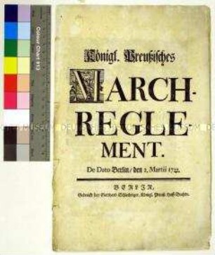 Marschordnung von Friedrich Wilhelm I. König in Preußen