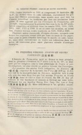 III. Première période: Profits et pertes compensés