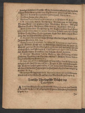 Teutsche Theologische Bücher der Catholischen.
