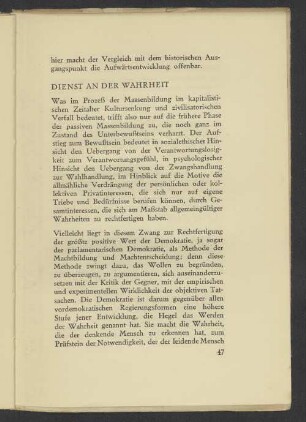 Dienst an der Wahrheit