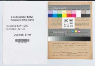 Entnazifizierung Ernst Duerholt, geb. 24.08.1895 (Kaufmann)