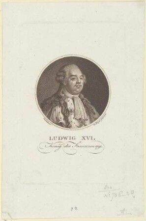 Bildnis des Ludwig XVI., König von Frankreich