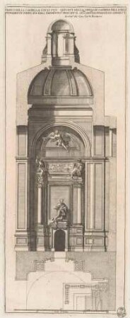 Fianco della cappella [...] nella Chiesa di S. Andrea della Valle (Längsschnitt der Cappela Ginetti in der Kirche Sant’Andrea della Valle, Rom), Illustration für "Disegni di vari altari e cappelle nelle chiese di Roma"