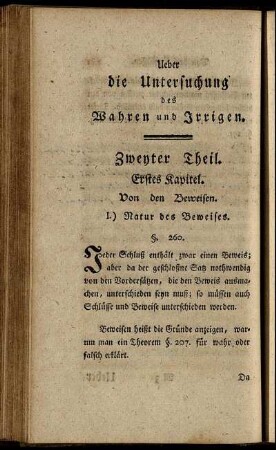 Erstes Kapitel. Von den Beweisen