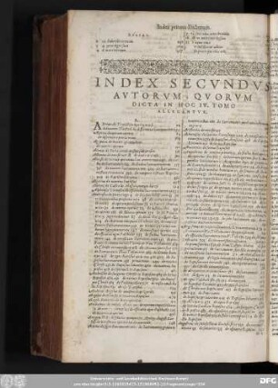 Index Secundus Autorum, Quorum Dicta In Hoc IV. Tomo Allegantur.