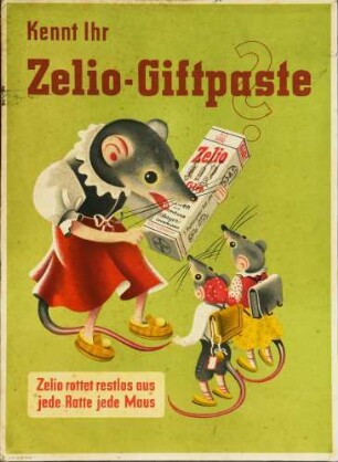 Werbeschild und Röhrchen für Rattengift