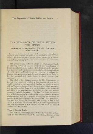 The Expansion of Trade Within the Empire. Practical Suggestions for its Further Development.