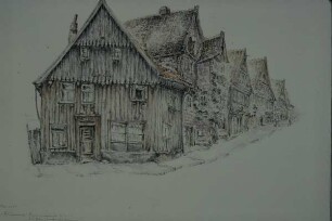 Repro eines Bildes, s/w, Detmold: Häuserreihe in der Krummen Straße 31 - 43
