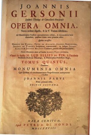 Ioannis Gersonii Opera omnia, 5