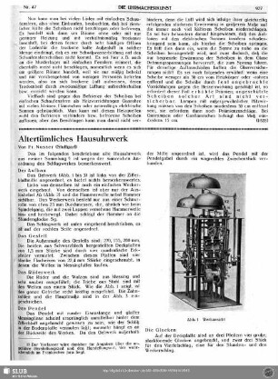 Altertümliches Hausuhrwerk