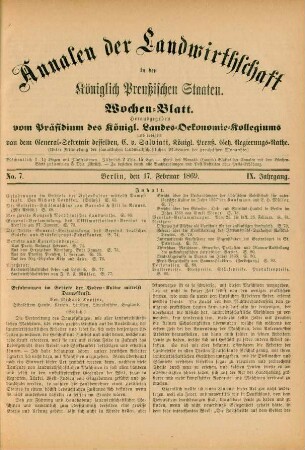 No. 7. Berlin, den 17. Februar 1869. IX. Jahrgang.