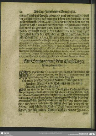 Am Sontage nach dem ChristTage