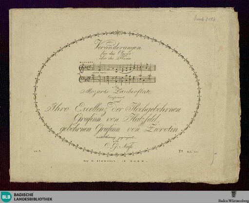 Veraenderungen für das Clavier : über das Thema [Marsch der Priester] aus Mozarts Zauberflöte