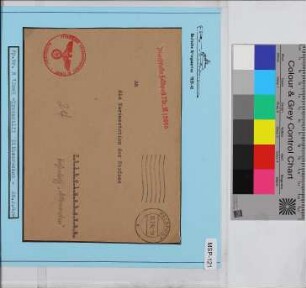 Dienstbrief, Schiffsname/Landeinheit: Dithmarschen, Feldpostnr. 12005; Frankatur, Mi.-Nr.: [Keine]; Poststempel: Masch.-Stpl: Feldpost b 28.2.42.-16; Nebenstempel: in rot: Dienststelle Feldpost-Nr. M 12005