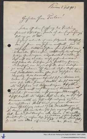 Brief, 05.02.1903