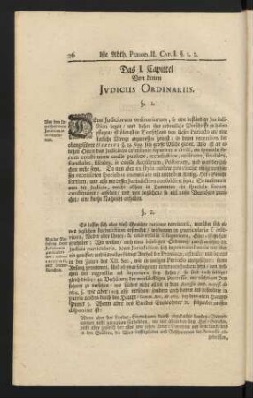 Das I. Capittel Von denen Judiciis Ordinariis