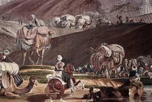 Orientalische Landschaft mit Lagerszene