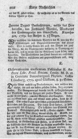 Observationes medicae. Fasc.II.