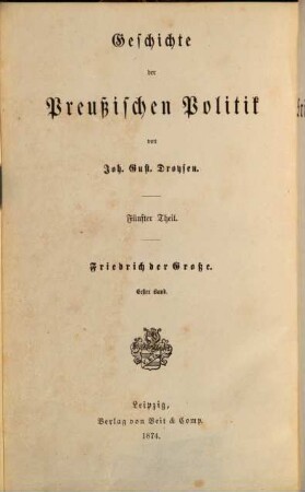 Geschichte der preußischen Politik, 5,1