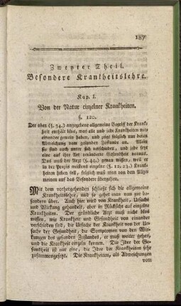 Zweyter Theil. Besondere Krankheitslehre