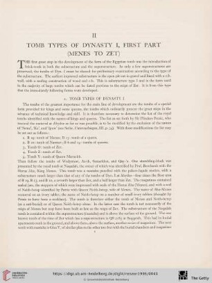 II. Tomb types of Dynasty I, first part (Menes to Zet)