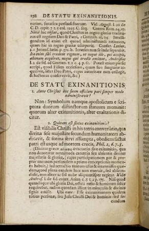 De Statu Exinanitionis. - De Ecclesia.