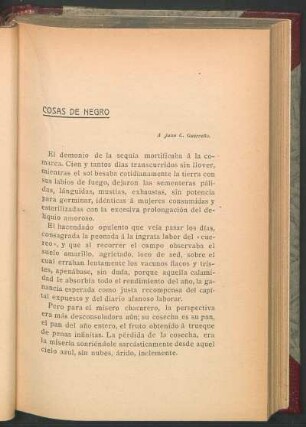 Cosas de negro : A Juan C. Guerreño.