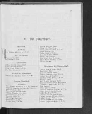 II. Die Bürgerschaft.