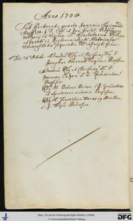 [fol. 183] Rektorat Johann Sigmund Stapf 1708