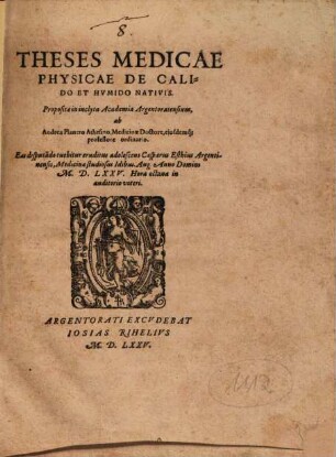 Theses Medicae Physicae De Calido Et Hvmido Nativis