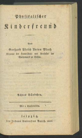 Bändchen 8: Physikalischer Kinderfreund