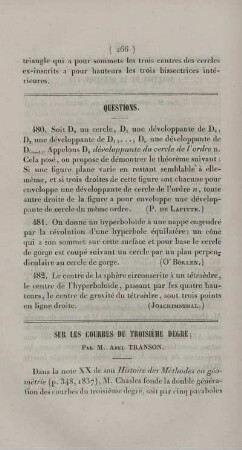 Sur les courbes du troisième degré.