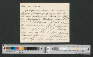 Briefkarte an Werner von Melle