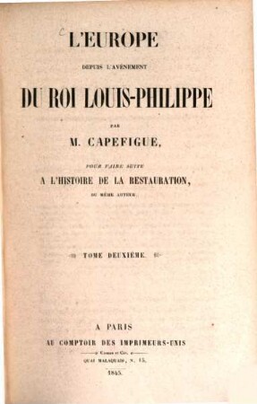 L'Europe depuis l'avénement du Roi Louis-Philippe, 2