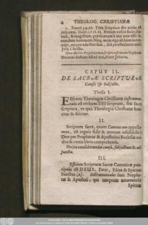Caput II. De Sacrae Scripturae Causis & Subiecto.