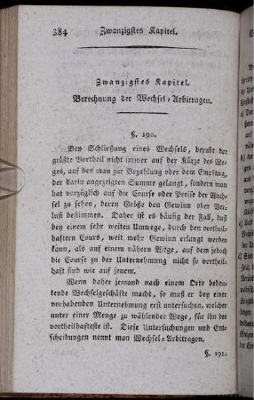 Zwanzigstes Kapitel. Berechnung der Wechsel-Arbittragen.