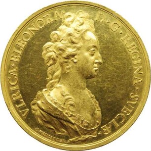 Königin Ulrika Eleonore - Krönung in Uppsala am 17. März (Medaille zu 30 Dukaten)