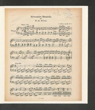 Alessandro Stradella par Fr. de Flotow. [Piano.]