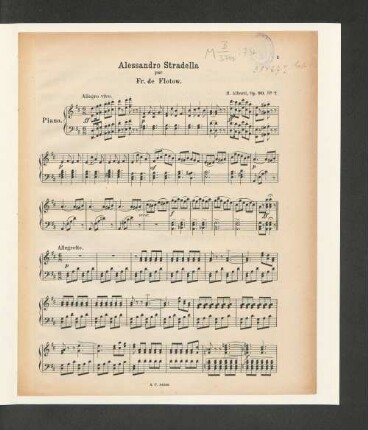 Alessandro Stradella par Fr. de Flotow. [Piano.]