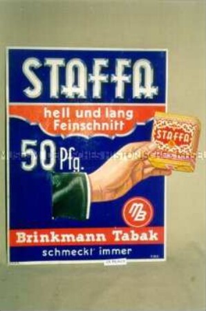 Werbeaufsteller "STAFFA Brinkmann Tabak"