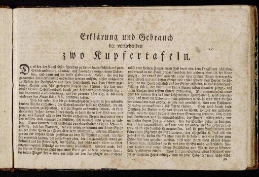 Erklärung und Gebrauch der verschiedenen zwo Kupfertafeln.