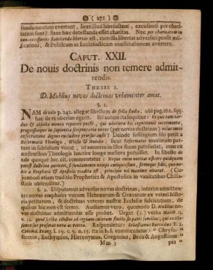Caput. XXII. De nouis doctrinis non temere admittendis