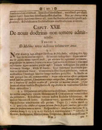 Caput. XXII. De nouis doctrinis non temere admittendis