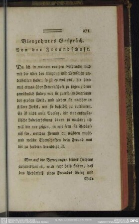 Vierzehntes Gespäch. Von der Freundschaft