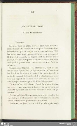 Quatorzième leçon. M. Élie de Beaumont