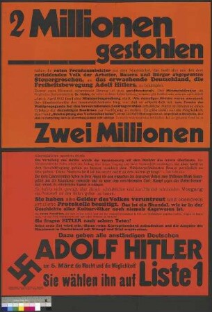 Wahlplakat der NSDAP zur Reichstagswahl am 5. März 1933