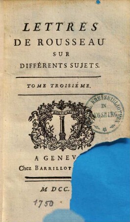 Lettres sur différents sujets, 3