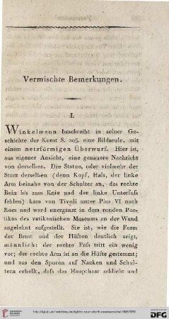 Vermischte Bemerkungen