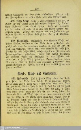Mehl-, Milch- und Eierspeisen
